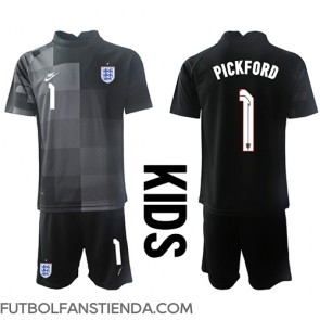 Inglaterra Jordan Pickford #1 Portero Primera Equipación Niños Mundial 2022 Manga Corta (+ Pantalones cortos)
